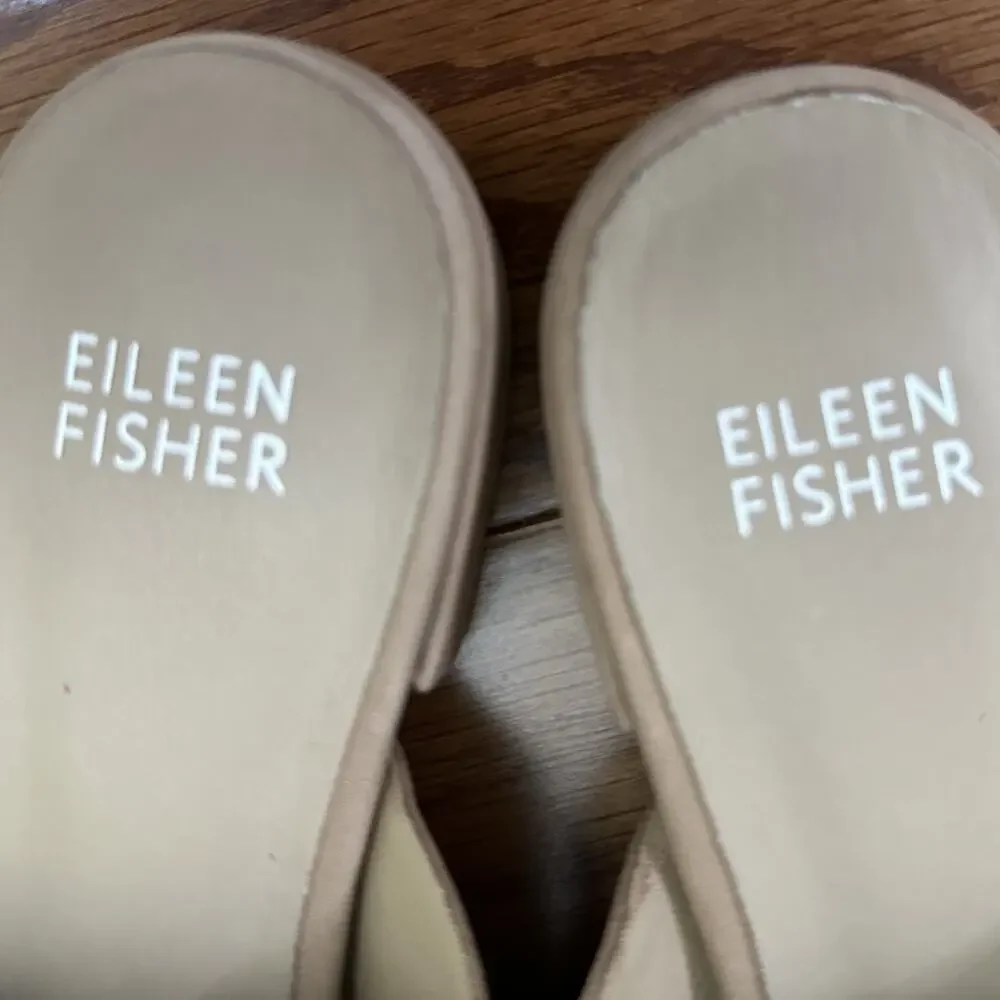 Eileen‎ Fisher Women’s Size 6.5 Brown Nubuck Leather Slides Mules Pointed
